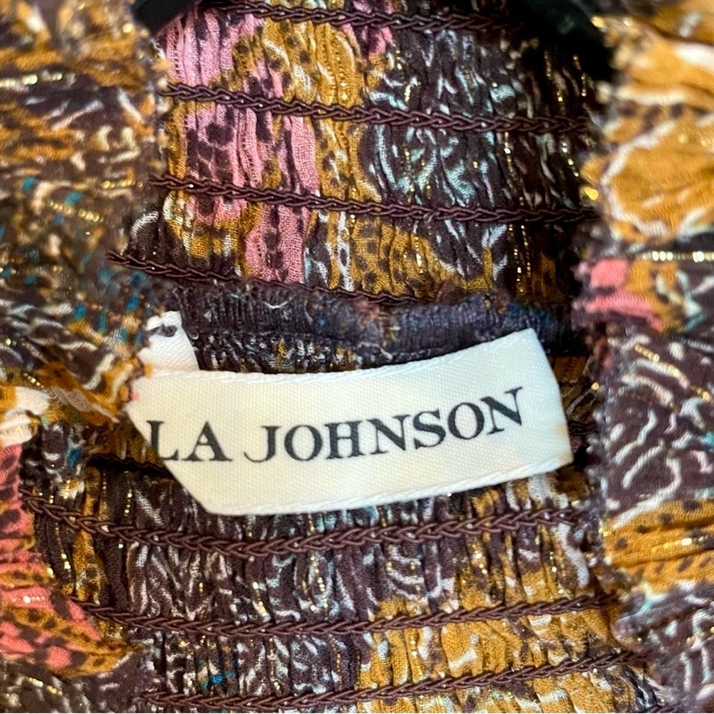 Ulla Johnson Constantine Metallic Bobo Floral Ruffle Maxi Dress High Neck 2 - Picture 10 of 12